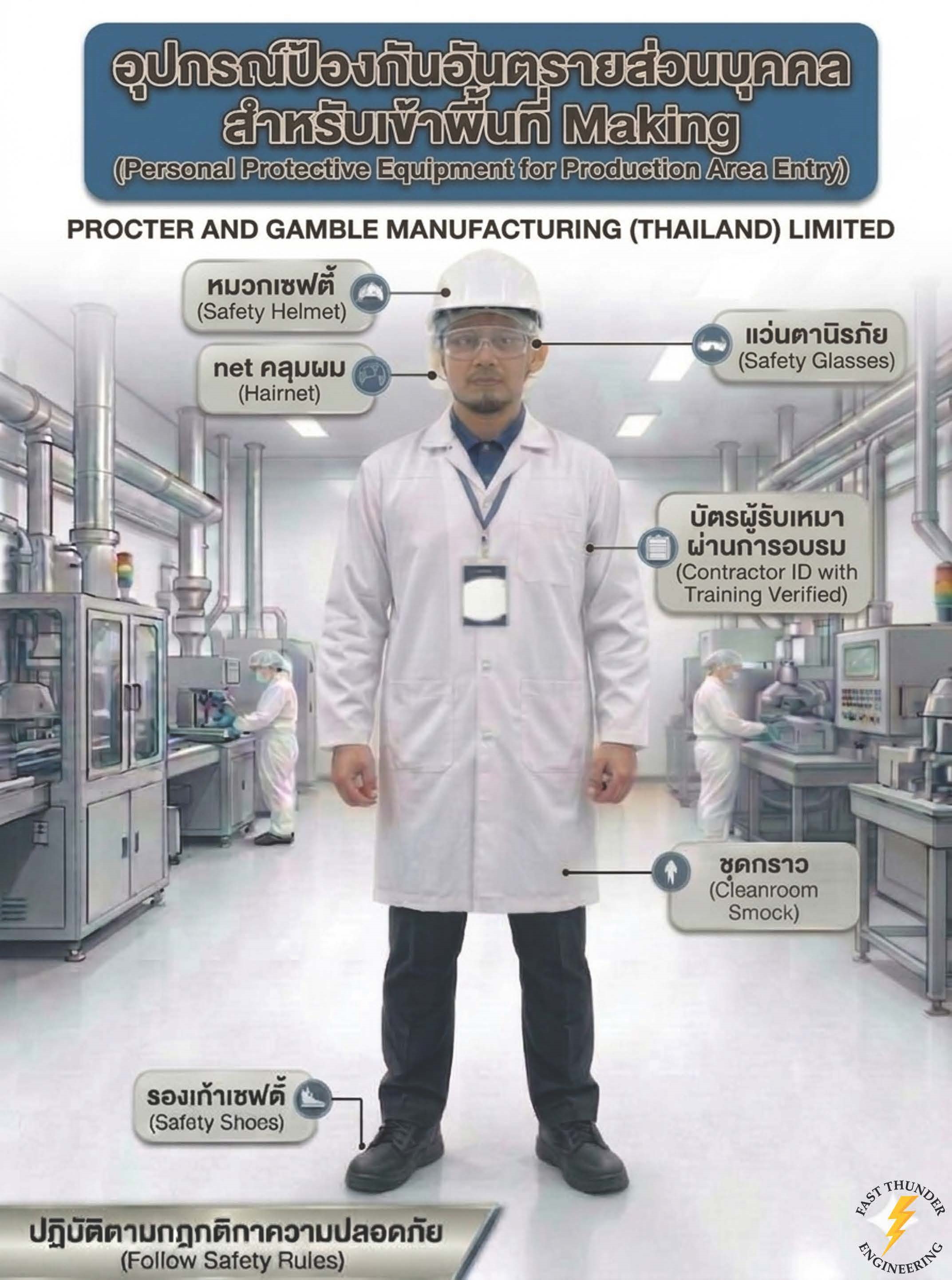 โปสเตอร์ PPE พื้นที่ลูกค้า P&G Making